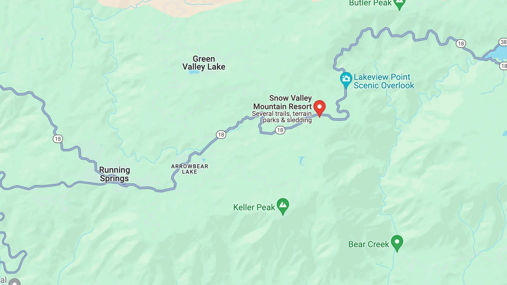 Map of Running Springs